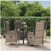 Image de Mobilier à dîner de jardin et coussins 5 pcs noir et gris 3185205