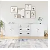 Image de Buffets 3 pcs, Armoires Latérale avec Rangement, Meubles de Salle de Séjour Salon Intérieur, Moderne, Blanc Bois d'Ingénierie