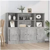 Image de Buffets 3 pcs gris béton bois d ingénierie