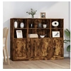 Image de Buffets 3 pcs chêne fumé bois d'ingénierie, armoire, armoire de rangement, buffet haut, armoire latérale, armoire haute, armoire console