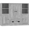 Image de Buffets 3 pcs gris béton bois d'ingénierie