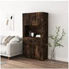 Image de Hoge kast bewerkt hout gerookt eikenkleurig3185372