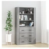 Image de Buffet Haut, Armoire Latérale, Meuble de Rangement, Organisateur de Salon Salle de Séjour, Moderne, Sonoma Gris Bois d'Ingénierie