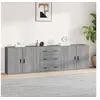 Image de Buffets 3 pcs, Meubles de Rangement avec Tiroir, Armoires de Rangement, Organisateur Salon Intérieur, Moderne, Sonoma Gris Bois d'Ingénierie