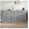 Image de Buffets 2 pcs, Meubles de Rangement avec Tiroir, Armoires de Rangement, Organisateur Salon Intérieur, Moderne, Sonoma Gris Bois d'Ingénierie