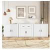Image de Buffets 3 pcs Blanc Bois d ingénierie
