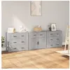 Image de Buffets 3 pcs gris béton bois d ingénierie