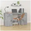 Image de Bureau avec armoire gris béton bois d'ingénierie
