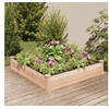 Image de Lit surélevé de jardin doublure 120x120x25 cm bois massif sapin