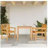 Image de Lot de 2 chaise H. 88 cm empilable non pliable en teck exterieur bois