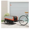 Image de Remorque de vélo noir et orange 45 kg fer