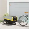 Image de Remorque de vélo noir et jaune 45 kg fer