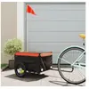 Image de Remorque de vélo noir et orange 30 kg fer