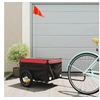Image de Remorque de vélo noir et rouge 30 kg fer