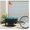 Image de Remorque de vélo noir et bleu 30 kg fer