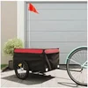 Image de Remorque de vélo noir et rouge 45 kg fer