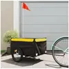 Image de Remorque de vélo noir et jaune 45 kg fer