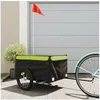 Image de Remorque de vélo noir et vert 45 kg fer