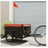 Image de Remorque de vélo noir et orange 45 kg fer