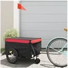 Image de Remorque de vélo noir et rouge 45 kg fer