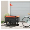 Image de Remorque de vélo noir et orange 45 kg fer