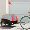 Image de Remorque de vélo noir et orange 45 kg fer