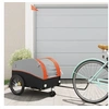 Image de Remorque de vélo noir et orange 45 kg fer