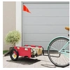 Image de Remorque de vélo rouge tissu oxford et fer