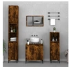 Image de Ensemble de Meubles de Salle de Bain 3 pcs, Armoires de Rangement avec Meuble-lavabo, Organisateur Toilette Intérieur, Chêne Fumé