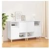 Image de Buffets 2 pcs, Meuble de Rangement avec Compartiments et Portes, Armoire de Rangement , Organisateur Intérieur Salon, Scandinave, Blanc Bois