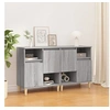 Image de Buffets 2 pcs, Meuble de Rangement avec Compartiments et Portes, Armoire de Rangement , Organisateur Intérieur Salon, Scandinave, Sonoma Gris Bois