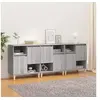 Image de Buffets 3 pcs, Meuble de Rangement avec Compartiments et Portes, Armoire de Rangement , Organisateur Intérieur Salon, Scandinave, Sonoma Gris Bois
