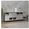 Image de Buffets 3 pcs, Meuble de Rangement avec Compartiments, Armoire de Rangement , Organisateur Intérieur Salon, Industriel, Sonoma Gris Bois d'Ingénierie