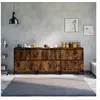 Image de Buffets 3 pcs, Meuble de Rangement avec Compartiments, Armoire de Rangement , Organisateur Intérieur Salon, Industriel, Chêne Fumé Bois d'Ingénierie