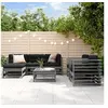 Image de Salon de jardin modulable bois massif gris 7 pieces 63.5 x 63.5 x 63.5 7 personnes