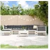 Image de Salon de jardin modulable bois massif blanc 3 pieces 8 personnes