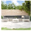Image de Salon de jardin modulable bois massif blanc 8 pieces x 57.5 x 60 8 personnes