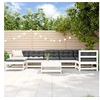 Image de 8-delige Loungeset met kussens massief hout wit3185886