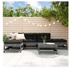 Image de Salon de jardin modulable bois massif gris 6 pieces 62.0 x 62.0 x 32 6 personnes