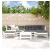 Image de Salon de jardin modulable bois massif blanc 7 pieces x 57.5 x 60 7 personnes