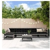 Image de Salon de jardin modulable Bois massif gris 7 pieces x 62 x 70.5 7 personnes