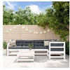 Image de Salon de jardin modulable Bois massif blanc 6 pieces x 62 x 70.5 6 personnes