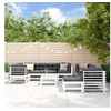 Image de Salon de jardin modulable Bois massif blanc 10 pieces x 57.5 x 60 10 personnes