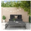 Image de Salon de jardin modulable 2 pieces bois massif gris 120.0 x 84.0 x 30 cm 2 personnes