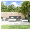 Image de Salon de Jardin avec Coussins 5 pcs, Canapé avec Dossier, Ensemble de Meubles avec Table Basse Patio Terrasse, Blanc 3186117