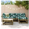 Image de 5 pieces bois bois salon de jardin modulable 5 personnes