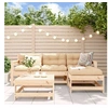 Image de Salon de jardin modulable Bois massif marron 5 pieces x 66 x 70.5 4 personnes