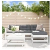 Image de Salon de Jardin 5 pcs, Canapé avec Repose-pied, Ensemble de Meubles avec Table Basse Patio Terrasse, Rustique, Blanc 3186187