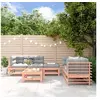 Image de Salon de Jardin 6 pcs, Canapé avec Repose-pied, Ensemble de Meubles avec Table Basse Patio Terrasse, Rustique, Bois 3186205