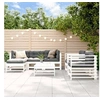 Image de Salon de jardin modulable bois massif blanc 7 pieces x 63.5 x 60 6 personnes